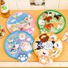 Ins Cute Reflector Cartoon Heart Folding Hand Fan - Portable Round Fan for Photos