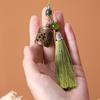Hollow Out Key Chain Engrave Carved Wooden Pendants Screw Cap Car Sachet Pendant  Match with Hanfu
