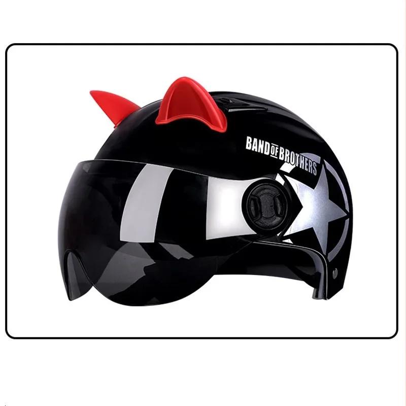 1pcs Car Motorcycle Bike Helmet Cat Beautiful Ear Decoration Off-road Face Full Devil Horns