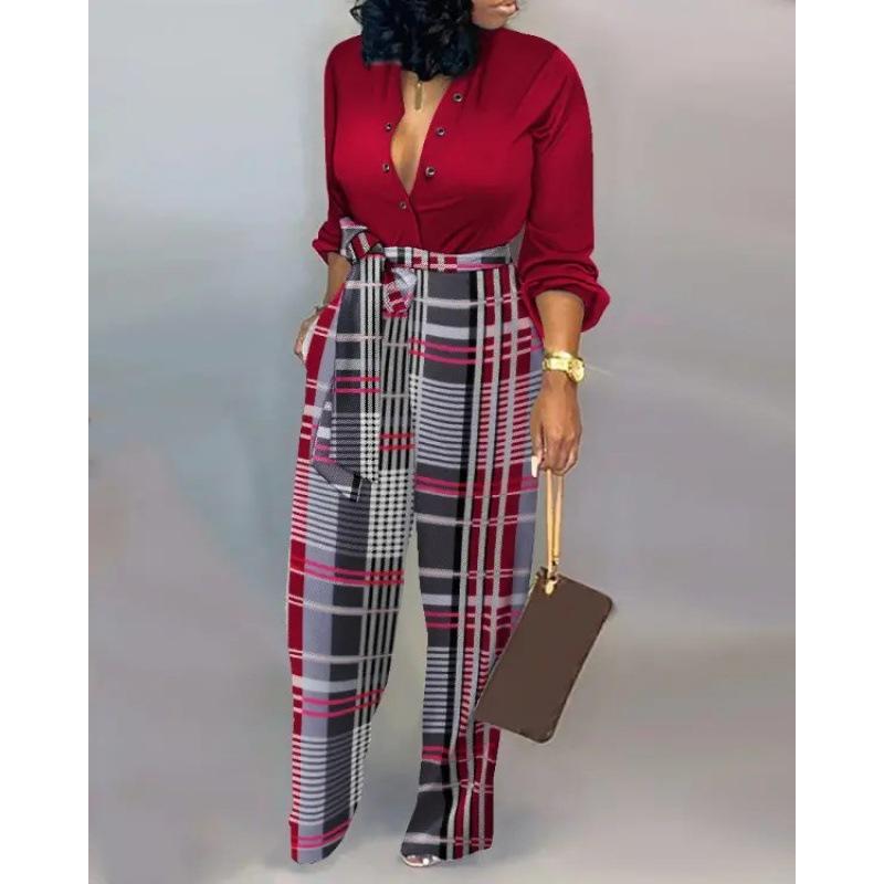 Women's Loose Large Size Jumpsuit 1116 Autumn and Winter High Waist Casual Straight Jumpsuit Europe