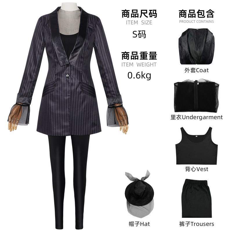 Mittwoch Stehkragen Kleid Cos Kostüm Halloween Cosplay Zweidimensional Rollenspiel Bühnenperformance Kostüm