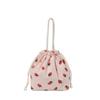 Cute Corduroy Handbag Fresh Strawberry Drawstring Bag Key Headphone Data Cable Organizer Pouch Student Makeup Bag Toiletry Bag
