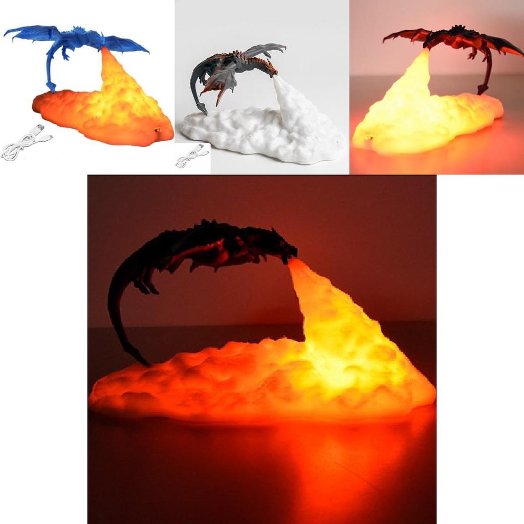 Stunning 3d Printed Fire Dragon Lamp Led Night Light For Cozy Bedroom Atmosphere