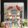 Easter Window Clings Window Glass Windows Double Stickers for Cute Bunny Egg Sided Reusable PVC