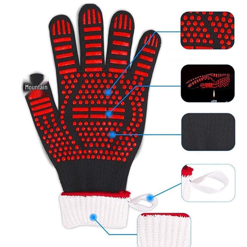 Hitzebeständige Silikon-Ofenhandschuhe, Lebensmittelqualität, 800°F (ca. 425°C) Isolierung, Verbrühschutz-Backhandschuhe