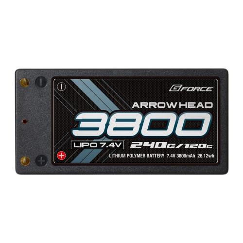 G-Force Arrow Head LiPo 7.4V 3800mAh 120C/240C RC Car LiPo Battery GFG016 Official Japanese Product