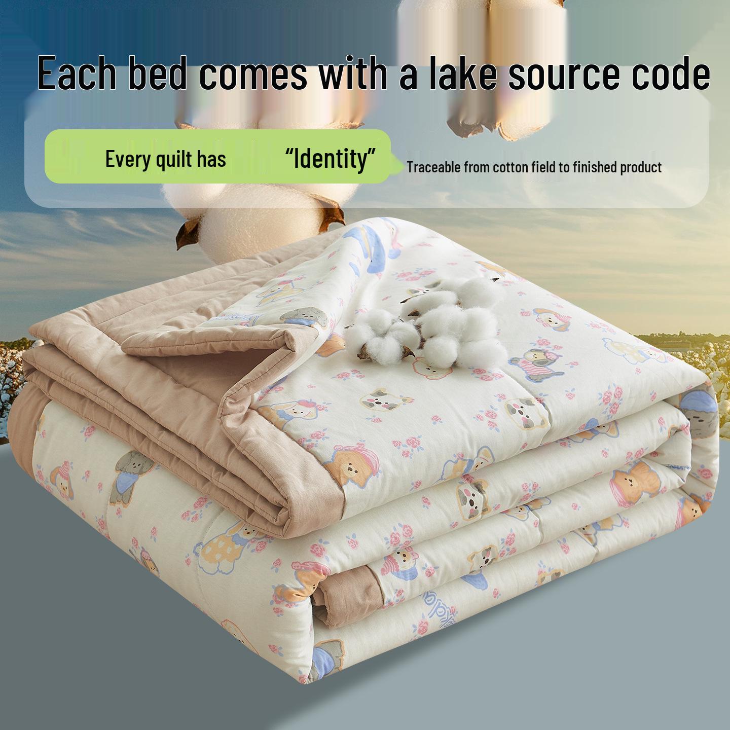 A-Class 2026 All-Cotton Summer Quilt: 100% Xinjiang Pure Cotton Filling, Comfortable & Breathable for Air-conditioned Rooms 150x200 Summer Quilt