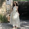 European and American Seaside Wind Suspender Dress Women's Summer New Floral High-end Long Skirt