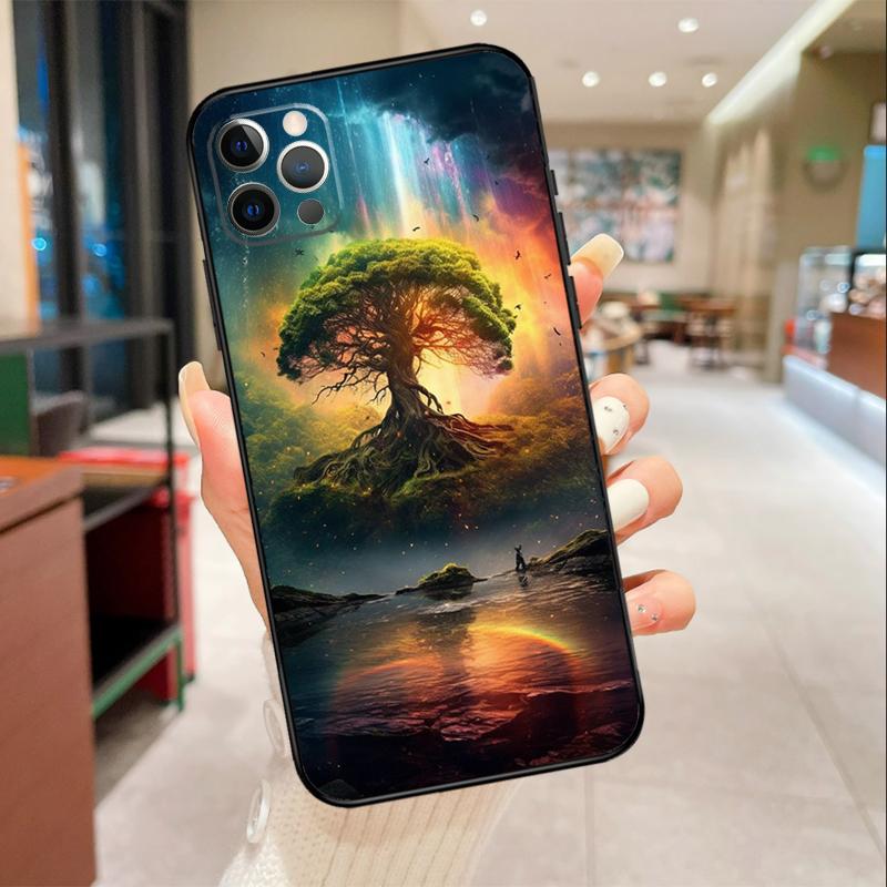 Tree of Life Space Galaxy Stars Phone Case For iPhone 17 Air 16 15 13 11 12 14 Pro Max mini 15 16 Plus 16e Protective Cover