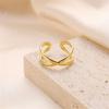 Trendy European-American Minimalist Style Irregular Cross Index Finger Ring, Niche Stainless Steel Design for Women