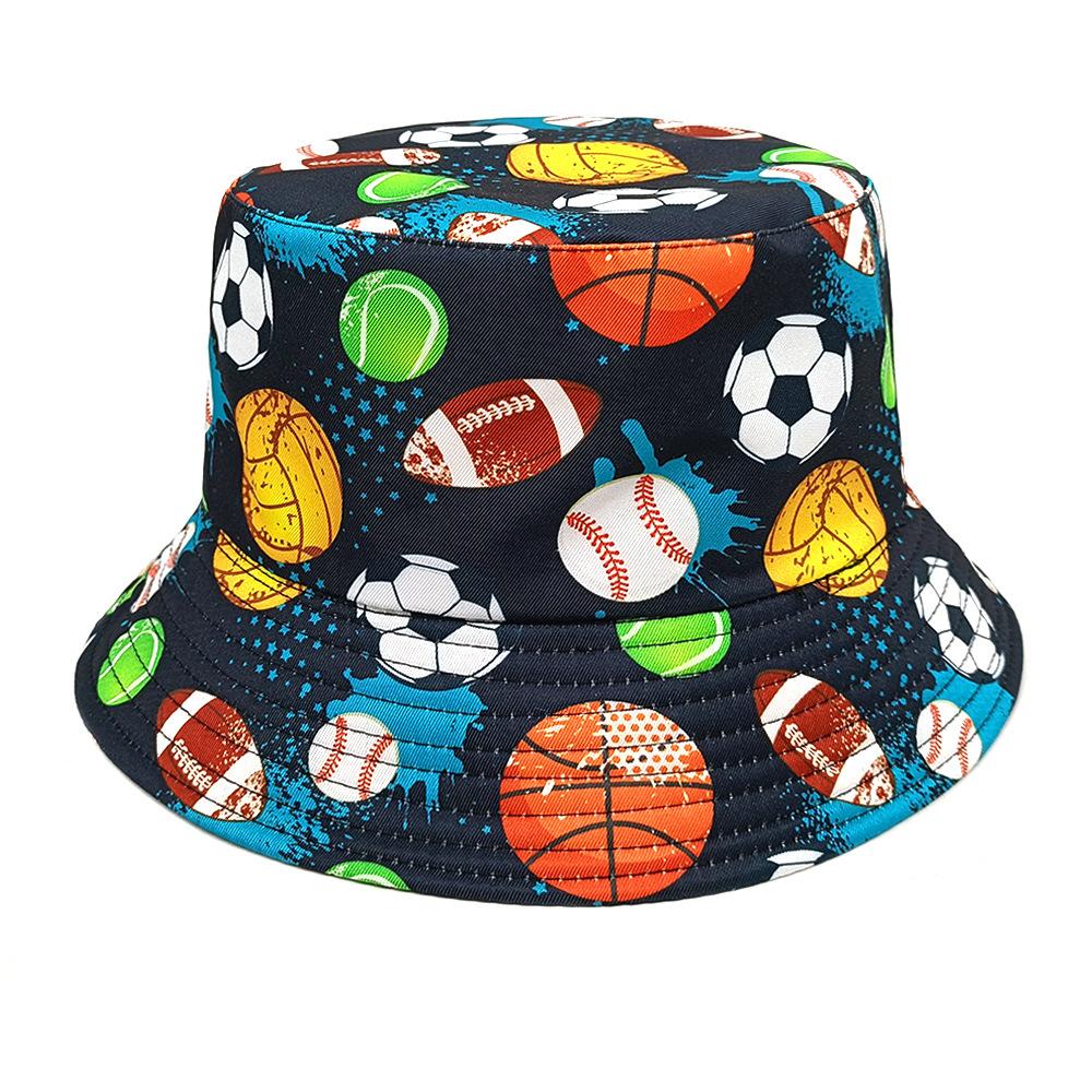 

Spring/Summer Fashion Women’s Basin Cap Outdoor Sun-proof Bucket Hat Men’s Unisex Fisherman Hat Leisure Basketball Print Hat XS