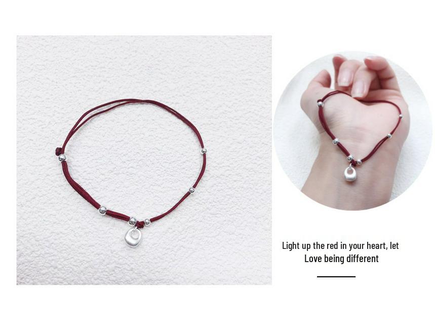 Ancient Style 925 Silver Red Rope Bracelet - Exquisite Light Luxury Gift for Bestie