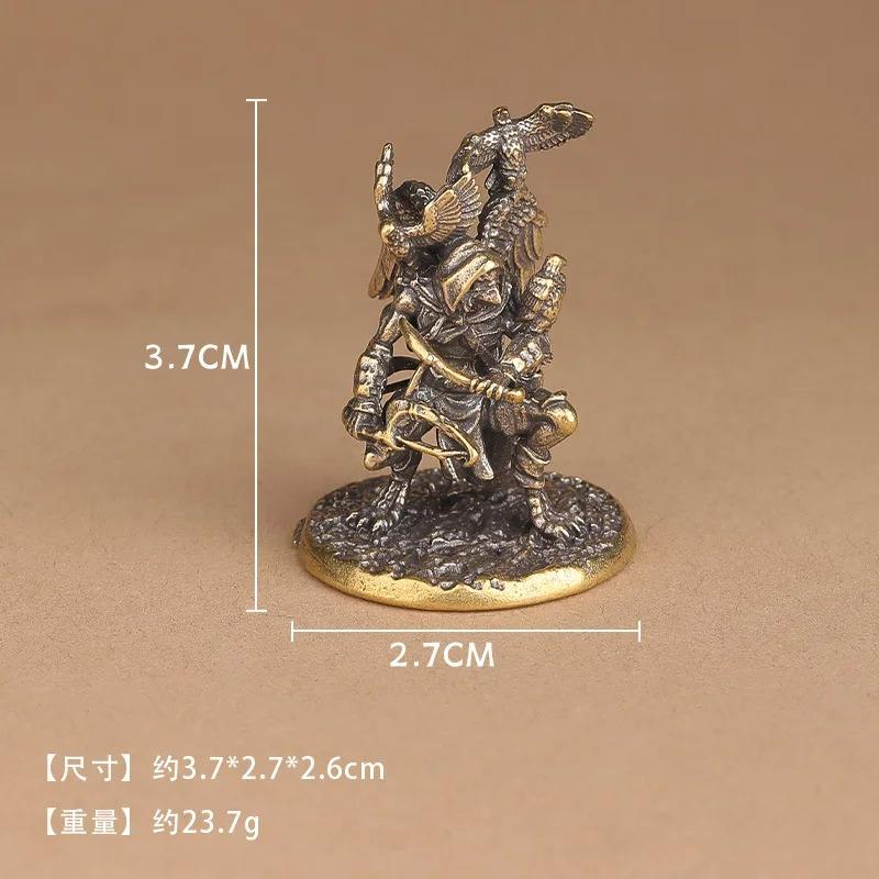 white Brass Hunter Warror Small Statue Desktop Ornaments Home Decorations Crafts Animal Figurines Miniatures Accessories
