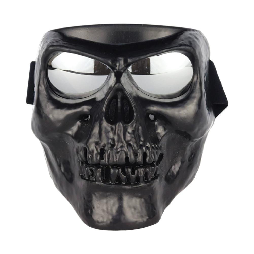 Motorcycle Goggles Face Shield Skull Mask with Goggles Full Face Tactical Mask for Motocross Helmet Moto Ghost Decor Accessories