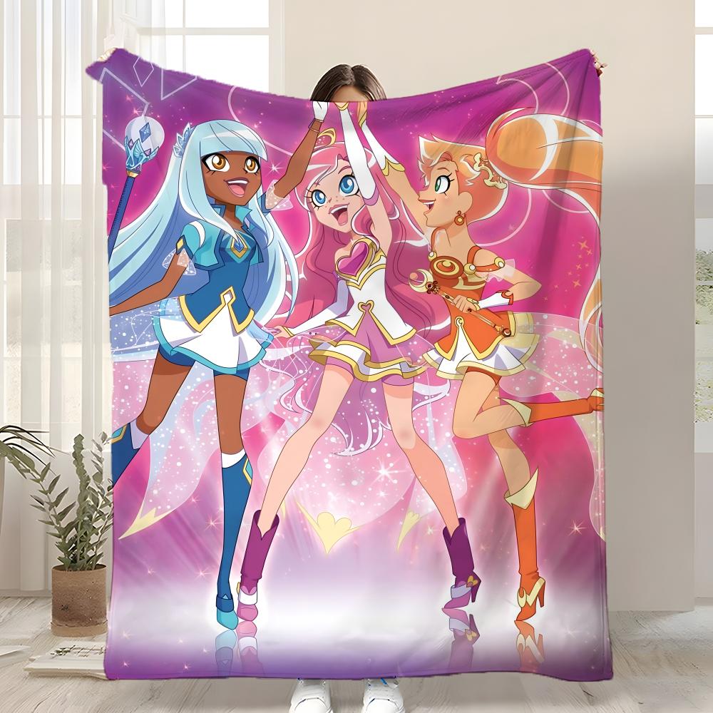 Anime TV L-LoliRock Throw Kid-Friendly Flannel Throw Blanket Soft Warm Anti-Static Washable All Season 75x90cm