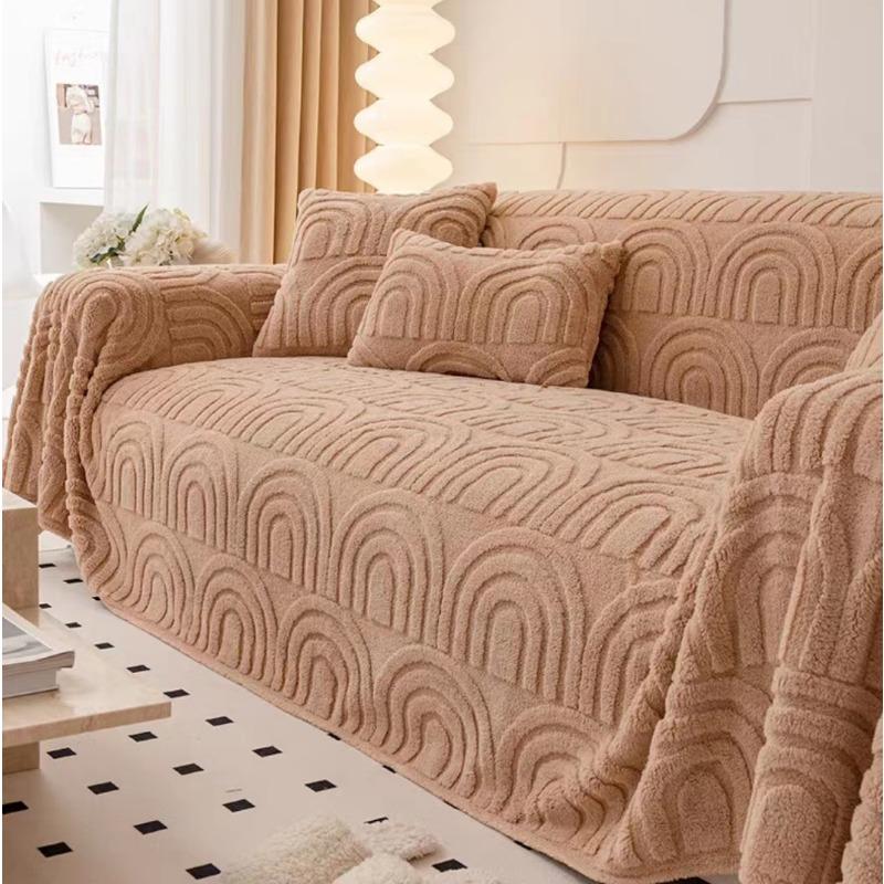 Sofa Cover Fabric with A High-end Feel, Can Be Spread and Covered. Sofa Blanket with A Winter Plush Sofa Towel. New Full Cover Towel