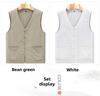 Men's Summer Linen Tang Suit Vest - Lightweight, Loose Fit, Sleeveless, Perfect for Middle-aged and Elderly.