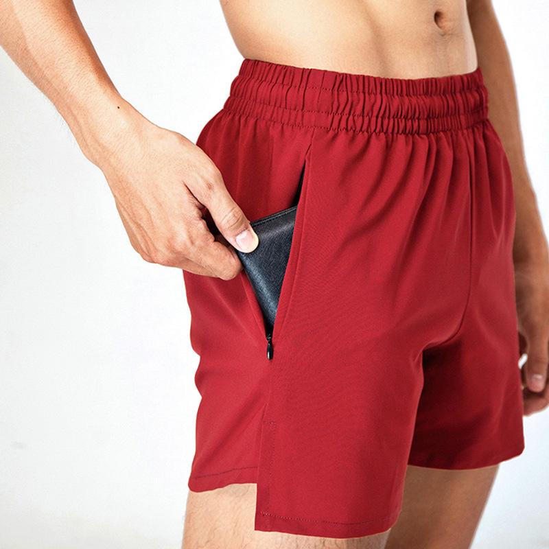 Men's Quick-Dry Sports Shorts with Invisible Zipper Pockets for Track and Field