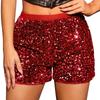 Neue Damenbekleidung, Instagram Mode-Shorts, Hoher Bund, Einfarbige, Schlankmachende, Paillettenbesetzte Damen-Hose