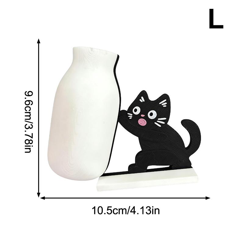 Cute Cat Fridge Magnet Mini Vase With Feeding Bottle Cat Whisker Collector Refrigerator Decorative Magnet For Home And Office