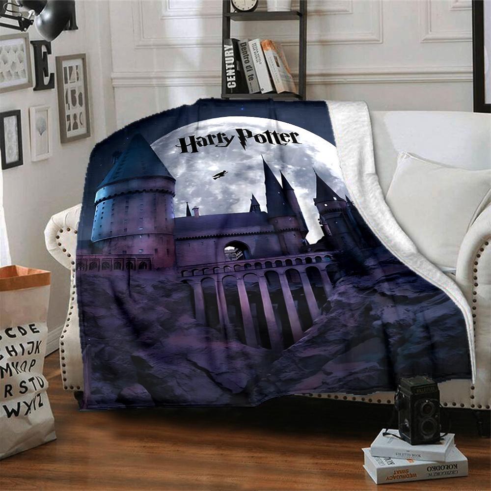 1pc Harry Potter Hogwarts Flannel Blanket Soft Warm Throw for Home, Office, Travel, All-Season Cozy Bedding GiftL1030
