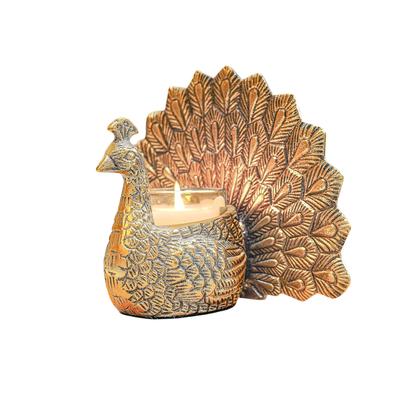 Peacock Candle Holder, Dancing Peacock Figurine Candle Holder, Behoma