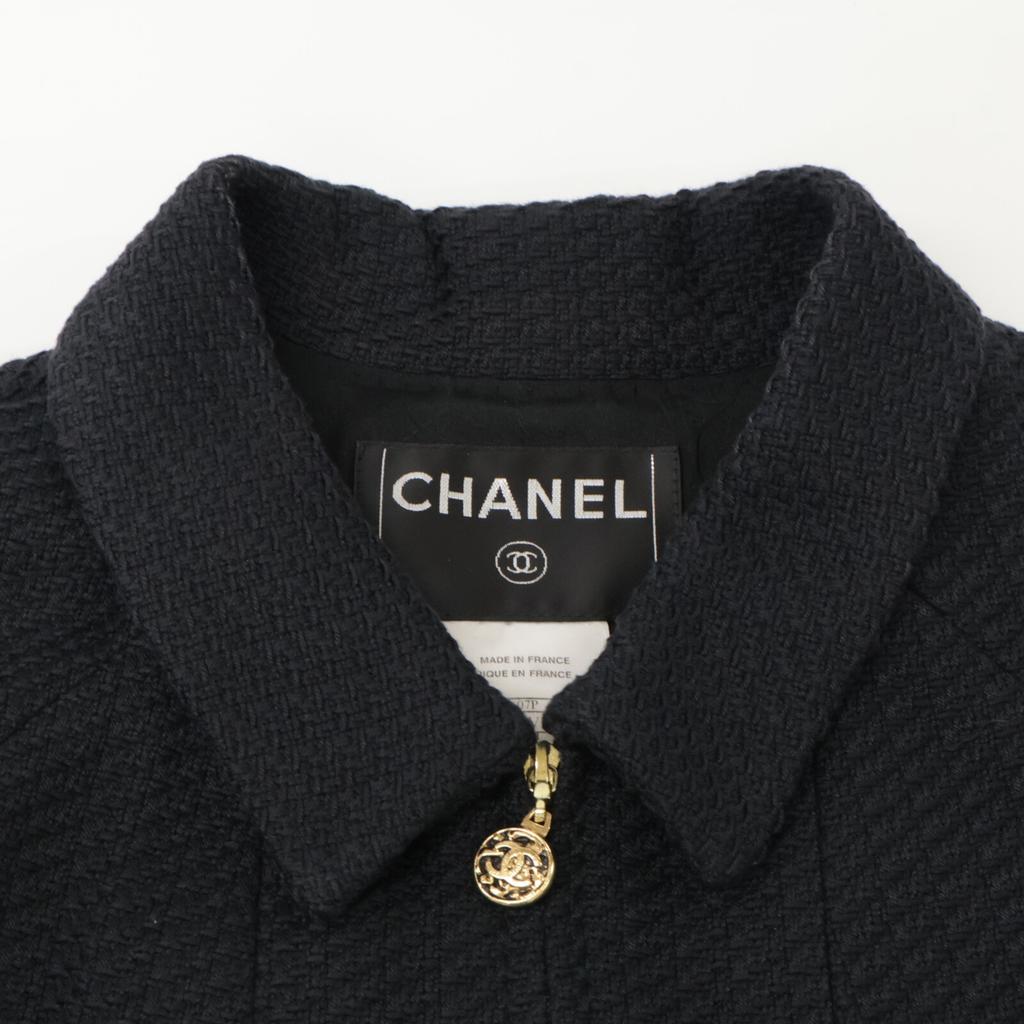 CHANEL 07P P30569V20732 CC Button French Sleeve Tweet Jacket Jacket 36 NavyUsed