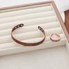 Magnetic Bracelet Retro Flower Ring Bracelet Set Adjustable Men's and Women's Plated Ancient Red Copper Magnetic Bracelet