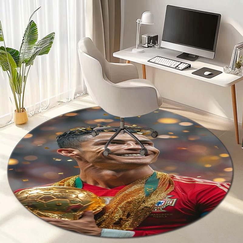 Cristiano Ronaldo Golden Ball Triumph Celebration Carpet Suitable For All Seasons Floor Mats Bathroom Mat Christmas Gifts Art