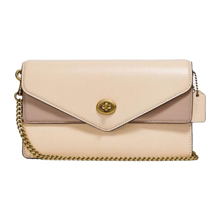 

Coach Aster Color Block Minimalist Leather Envelope Shoulder Bag Women Shoulder Bag Beige Pink C0836-B4SB7 Basic Set (Bag+Dust Bag)