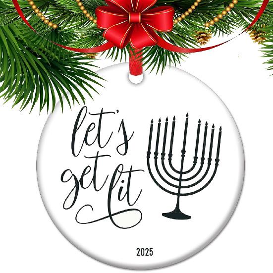 2025 Weightlifting Ceramic Ornament, Weightlifting Holiday Keepsake, Workout Gym Gift Ornaments 2025 C7