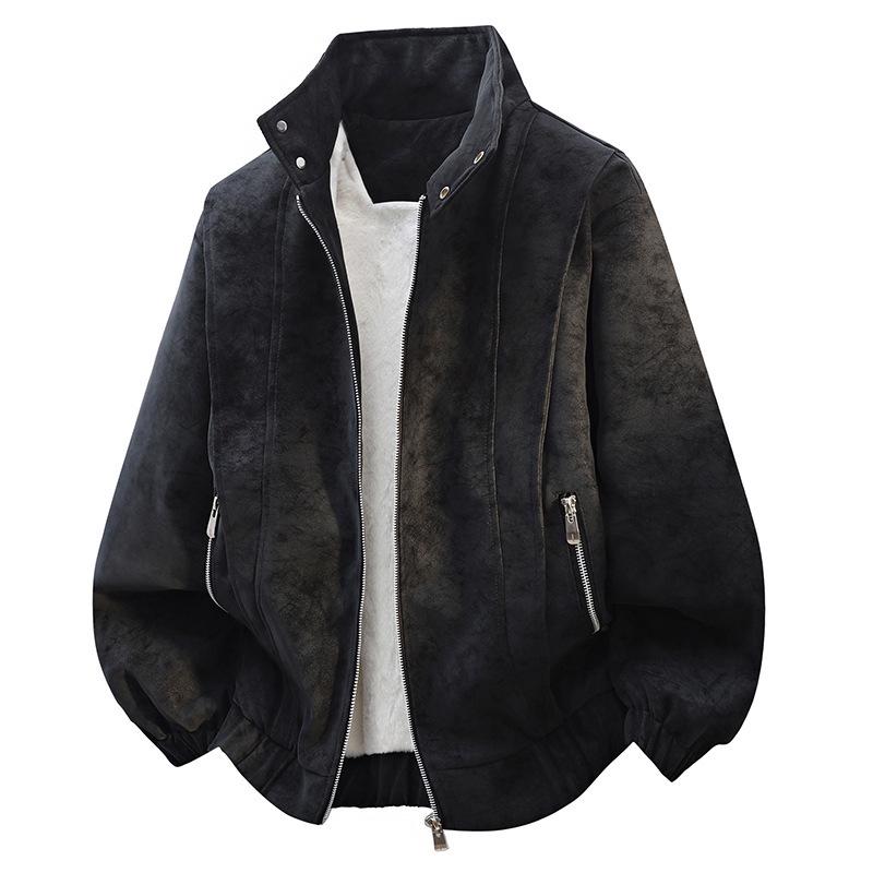 Men's Winter Thickened Leather Pilot Jacket - Di Yu Shen Long Plush Motorcycle Top