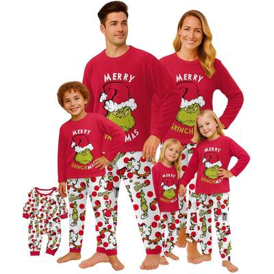 Christmas Prints Family Matching Long Sleeve Tops+Pants Set Family Matching Sets