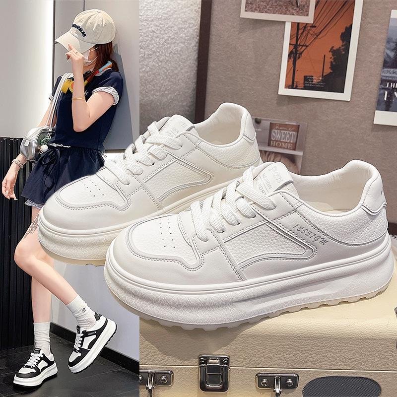 Leather little white shoes women's new autumn versatile platform leisure sports not tired feet board shoes women