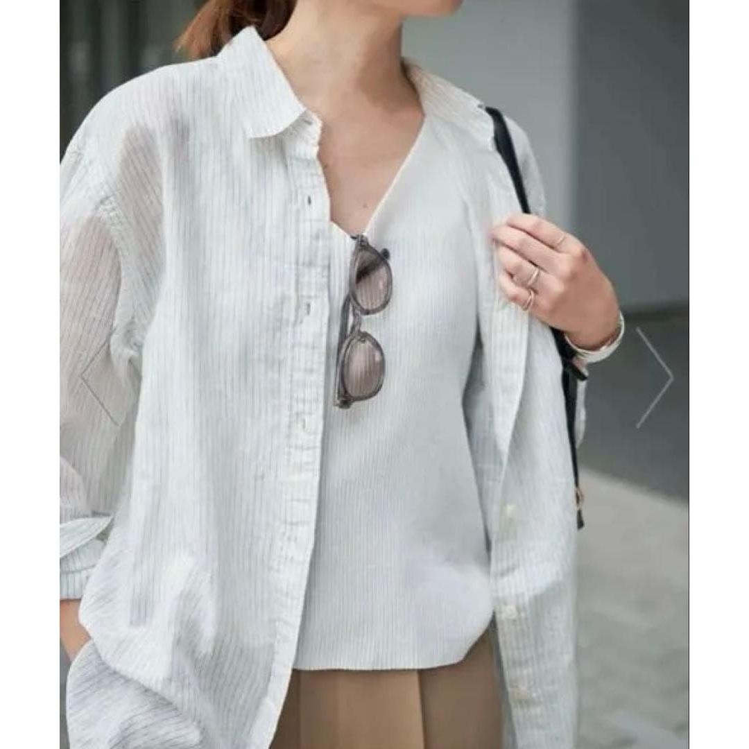 Srobe Jena Rib Knit Tank White V-Neck
