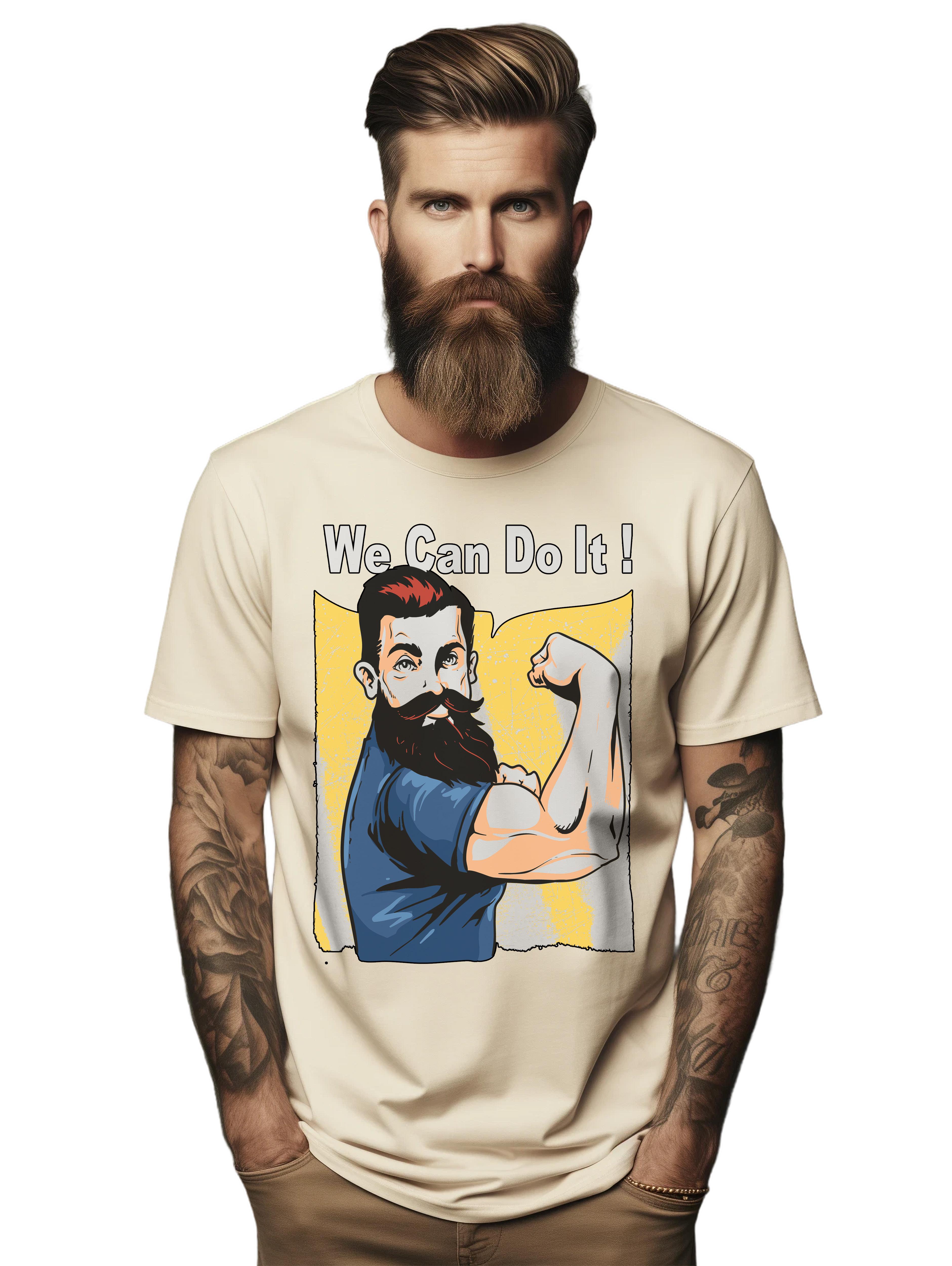 

PrintBar We Can Do It Beard t-shirt - Funny and Bearded! Funny t-shirt, Unisex P 4XL