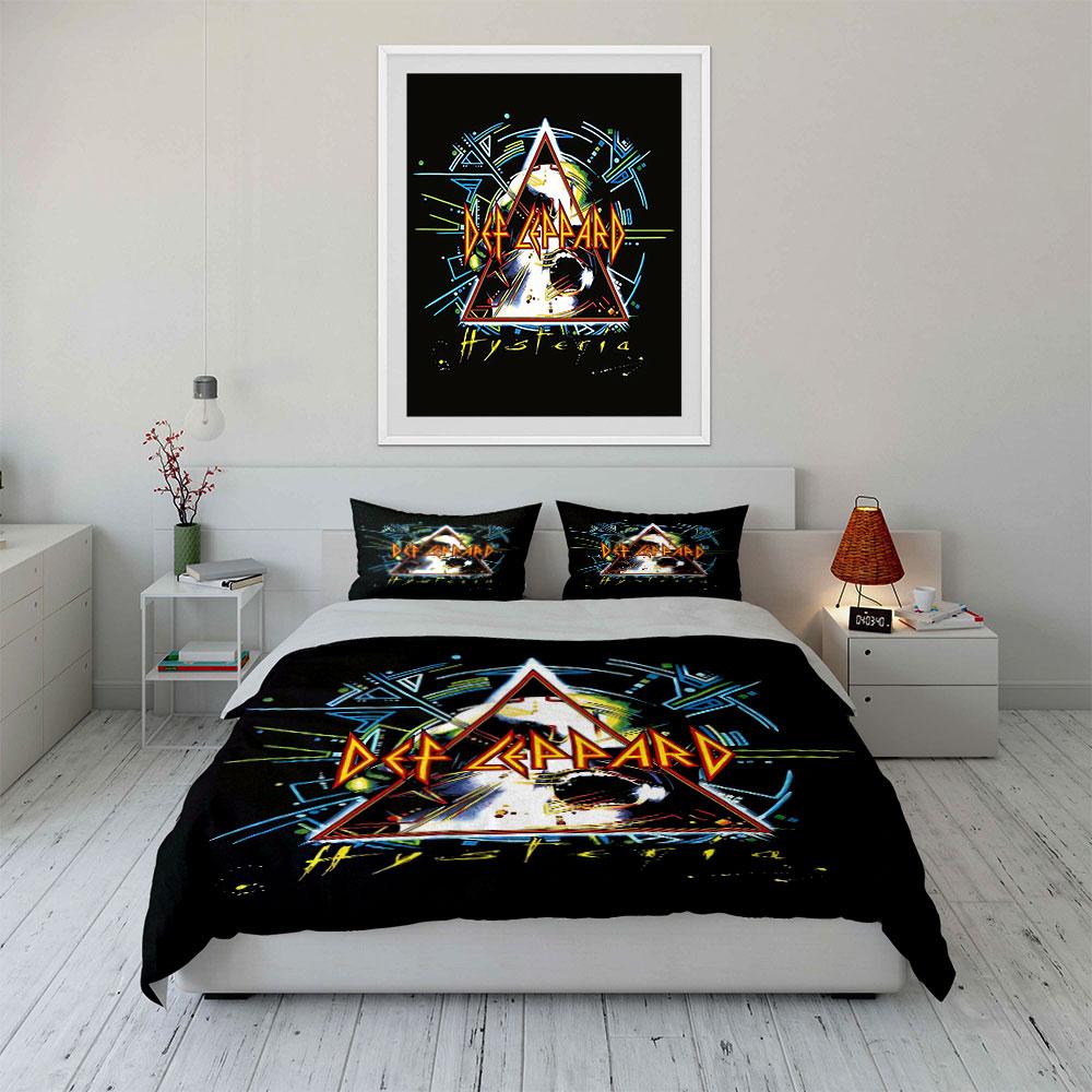 Def Leppard Copertina Album Biancheria da Letto Biancheria da Letto Set Copripiumino Copripiumino Federe  (1 * Copripiumino 2 * Federe, senza piumino)