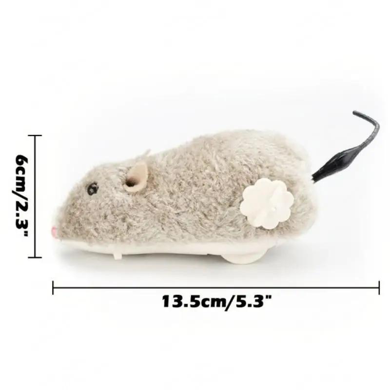 2Pcs Funny Lifelike Plush Mouse Running Rat Toy for Cats Dogs Tail Mouse Pets Kids Random Color