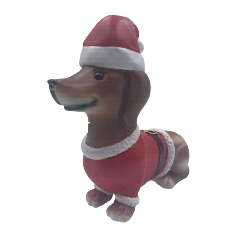 

8Inch Christmas Dog Figurine Durable Resin Decoration For Mantels Display Holiday Gift Dog Lover 1