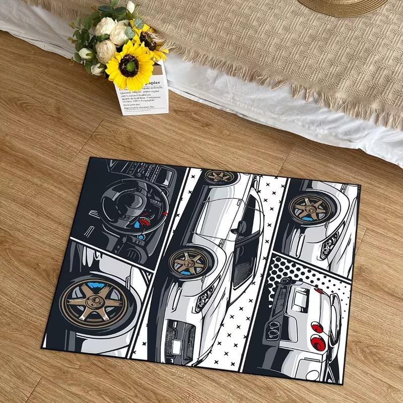 

A Carpet with A Racing Track Pattern Is Suitable for Use in Living Rooms Bedrooms Kitchens and Home Decoration Carpets 40X60cm