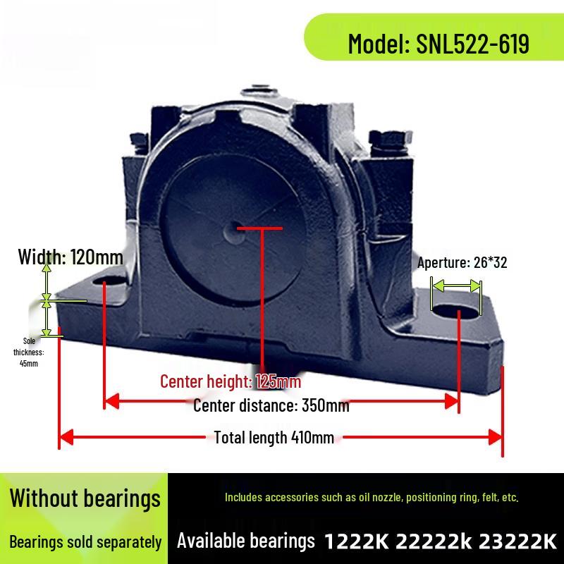 

Rongyu SNL522-619 Cast Iron Heavy-Duty Bearing Housing