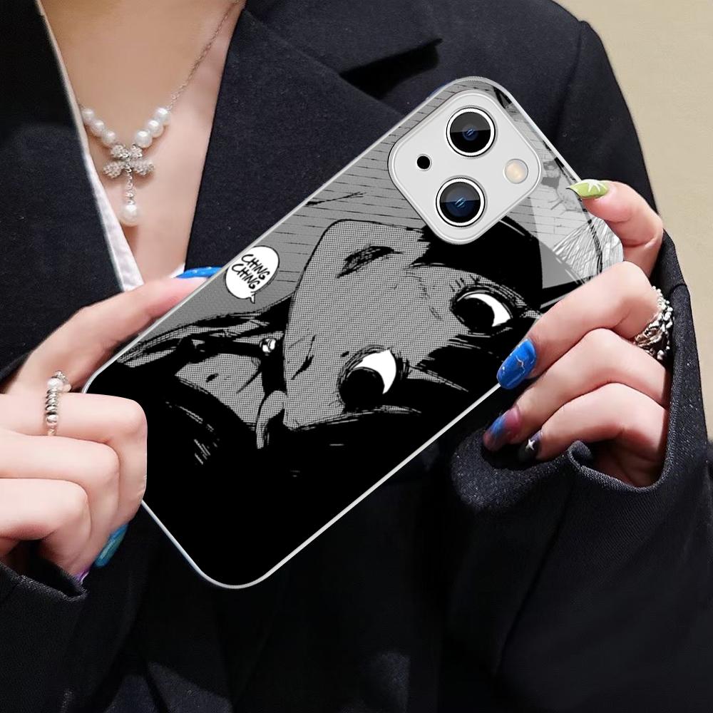 Cute Girl Trend Anime Phone Case For IPhone 14 13 12 Mini 11 Pro XS Max X XR 14 Plus Tempered Glass Cover