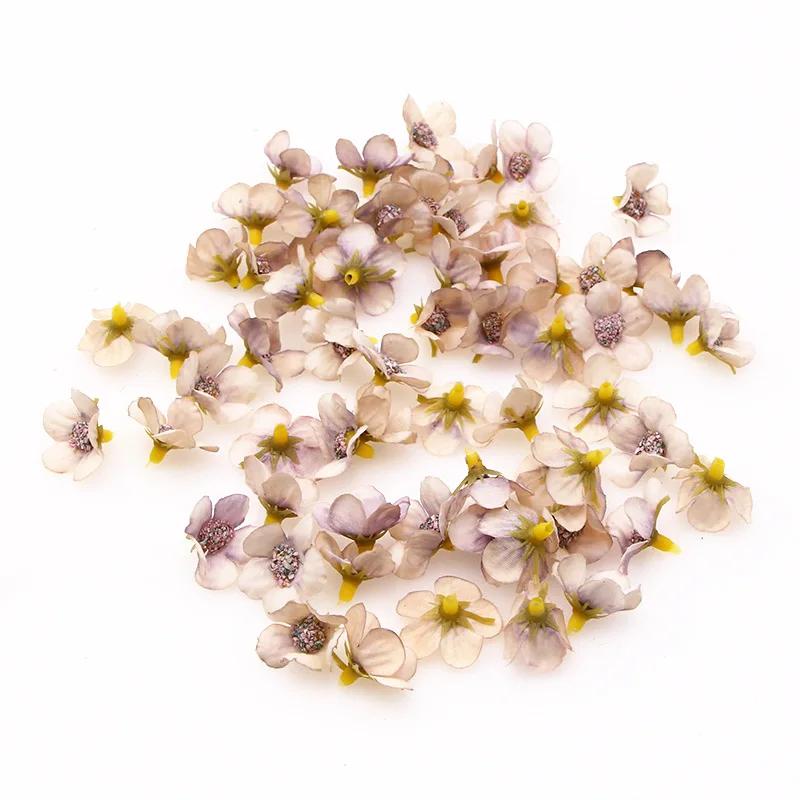 50pcs/bag Artificial Flower Heads 2cm Mini Flower DIY Garland Festival Decoration Wedding Decoration Home Ornament
