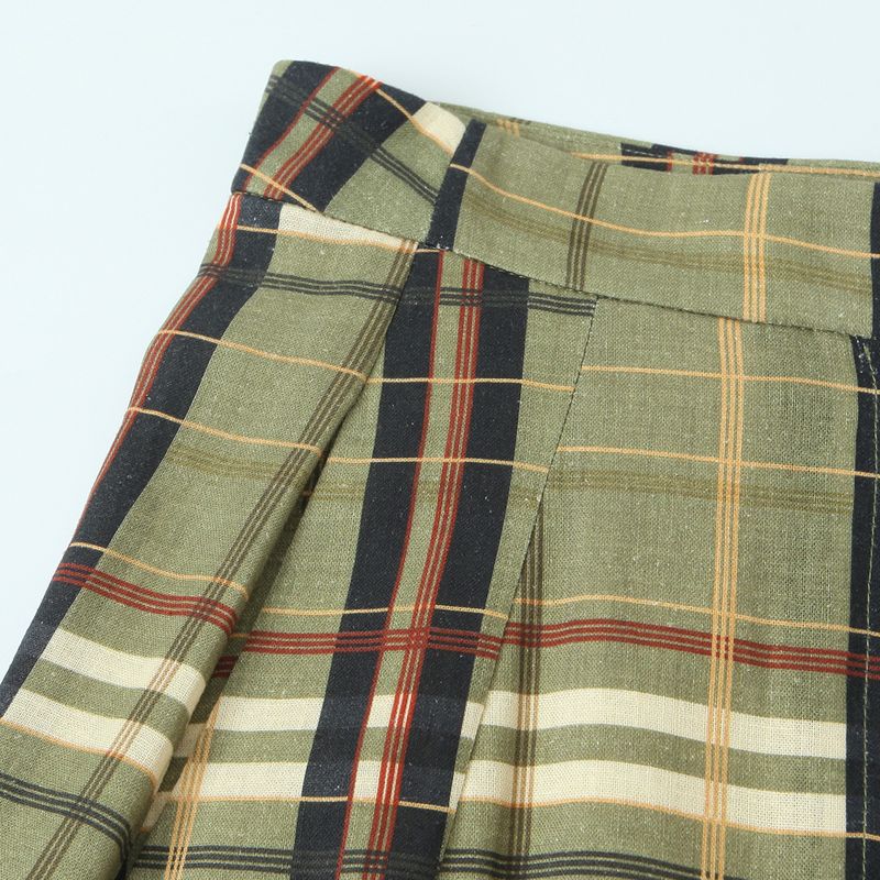 Kaslead New Women clothes Western Style Fashion Simple and Versatile Casual Plaid Trousers 8371029