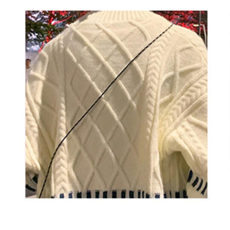 Jaro a podzim Nový trendy všestranný svetr Pánský zesílený volný denní jednoduchý ležérní barevný blok kardiganová bunda Pánská M-2XL