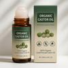 100% Organic Cold-Pressed Castor Oil Roll-On, with Rose Quartz Roller for Hair, Lash & Brow Growth, 50ml