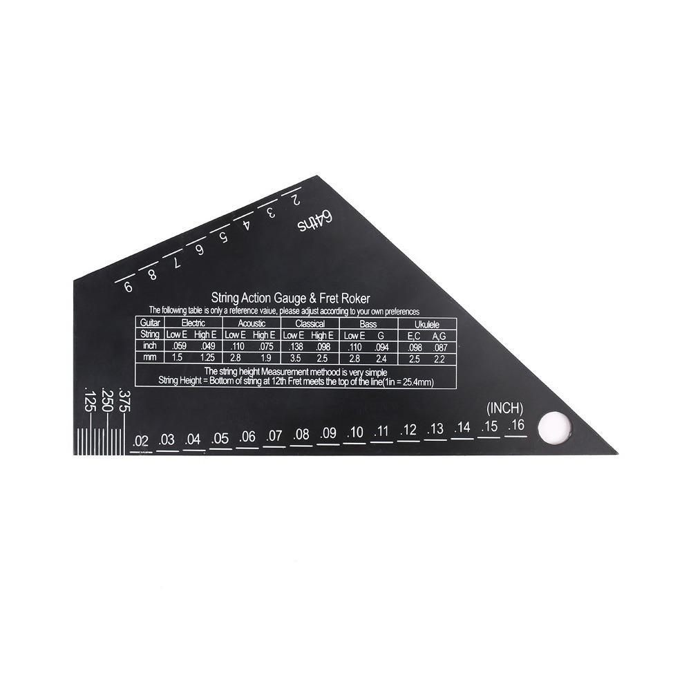 2PCS Black String Action Gauge High Precision Graduations String Height Ruler  For Electric Guitar