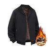 Men's Plus Size Winter Cotton Jacket for Middle-Aged & Elderly Dads, Velvet Lined, Thickened, Padded, Stand-up Collar