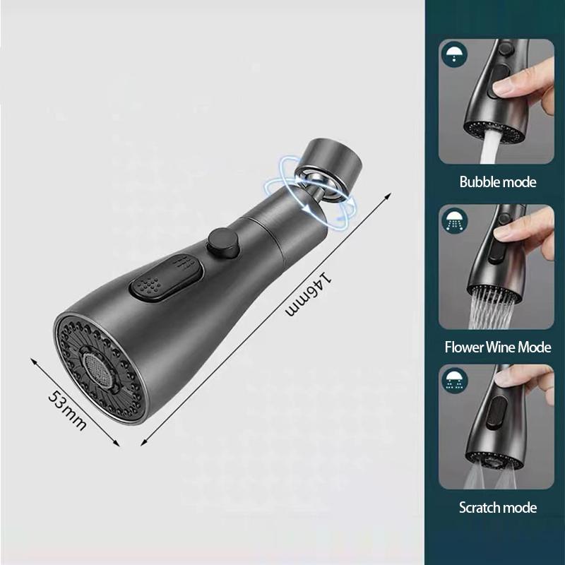 Flexibler Küchenarmatur Spülbeckenmischer Hahn Brausekopf Gefilterter Wasserhahn Austauschbarer Wasserhahn Auslauf 3 Modi 360° Drehbarer Wasserhahn