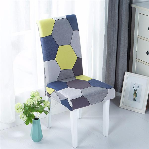 Spandex Chair Covers Elastic Geometric Dining Chair Slipcover Case Stretch Seat Cover For Wedding El Banquet Dining Room